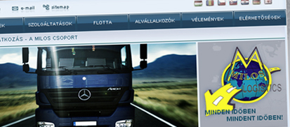 Milos Logistic Kft weboldal